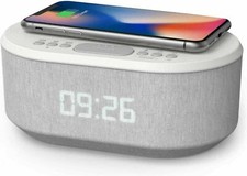 Led Alarm Clock Radio With USB Charger Bluetooth Speaker QI Wireless Charging