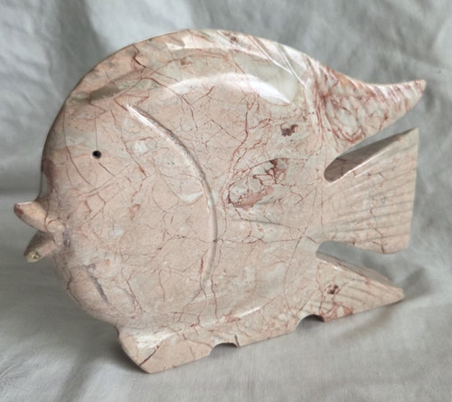 Hand carved stone fish - carved,