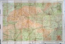 Bartholomew's Salisbury Plain Cloth Fold-out Map 1946 Contoured Vtg 8 Berkshire