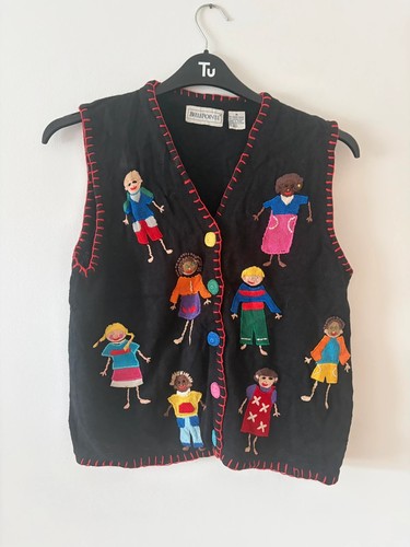 Vintage embroidered black ugly - vintage,