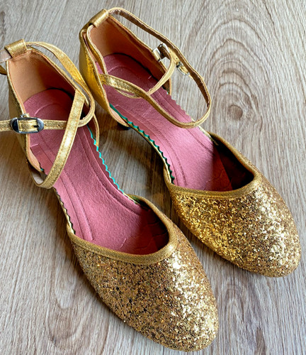 Gold latin size dance - 8, shoes