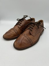 Vtg Ladies Genuine Leather Brogue Shoes Made In Greece Tan Oxford Style UK 6