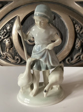 Metzler & Ortloff Girl With Geese Figurine.