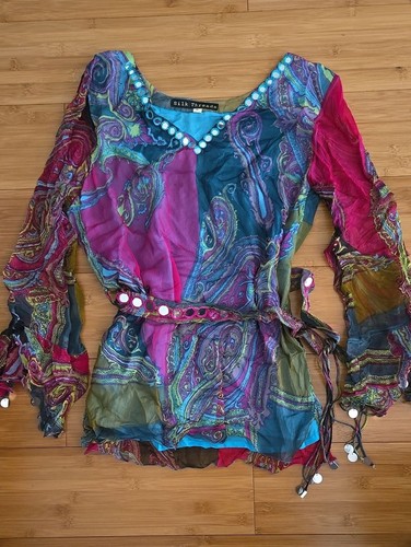 Silk threads indian paisley - silk,