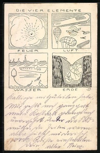 Zeppelins and balloons in - ak,