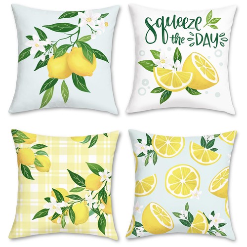 Summer lemon cushion - lemon, covers