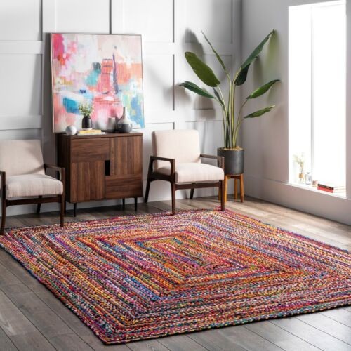 Braided rug natural jute - rug,