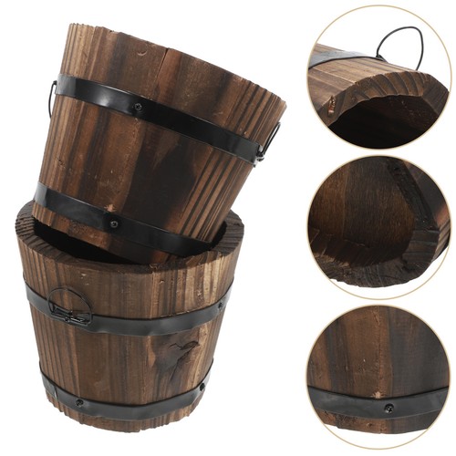 Pcs wooden bucket flowerpot - pcs,