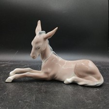 Lladro Donkey Figurine Sitting Brown Grey -WRDC