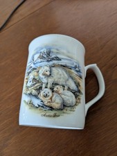 Vintage Jason Arctic Fox and Cubs Small fine bone china mug England