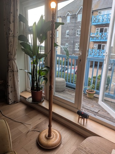 70s pine standard lamp - 70s,