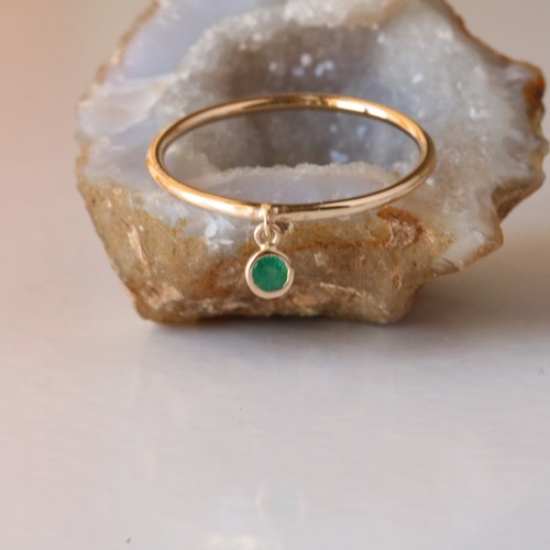Solitaire zambian emerald drop - zambian,