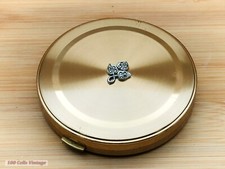 Jacquelle Marcasite Leaves-Vintage Ladies Powder Compact -cin