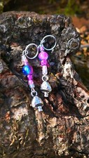 Handmade Toadstool glass stitch markers with 10mm loop set of 4