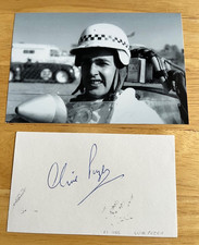 Clive Puzey hand signed card 12x8cm + 1965 Lotus 18 unsigned photo
