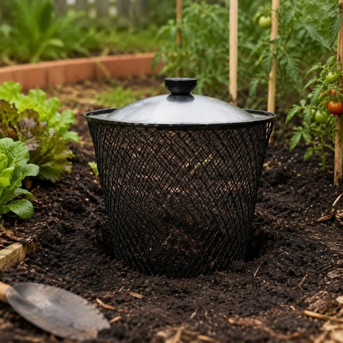 Inground worm composter black - inground,