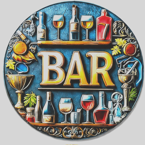 Vintage bar plaque round wall - vintage,