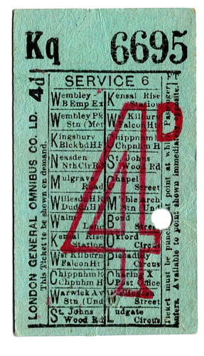Bus ticket london general - ticket:,