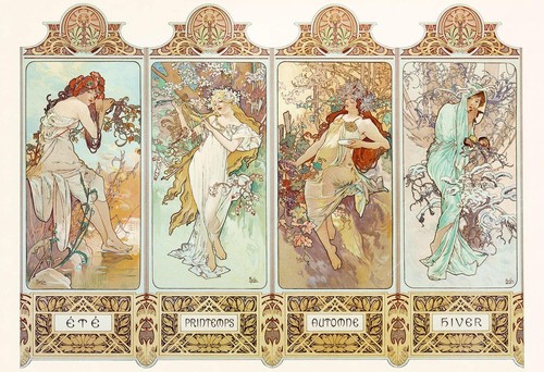 Art nouveau mucha the - nouveau, seasons