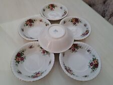 CHODZIEZ POLAND COUNTRY ROSES PORCELAIN SET OF 6 x 16.5cm SOUP OR DESSERT BOWLS