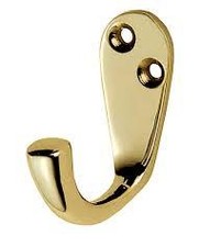 single brass coat hook