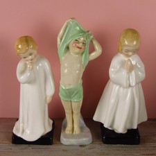 Early Vintage Royal Doulton Figurine Bedtime HN1978 Darling HN1985 To Bed HN1805