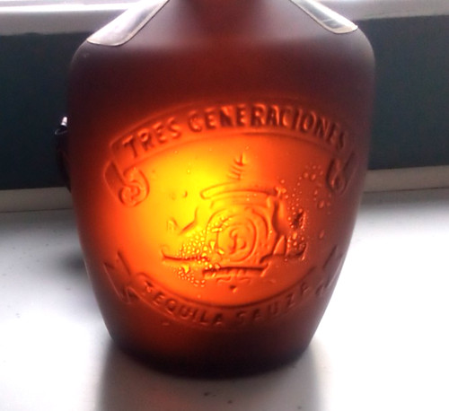 Empty tequila bottle - empty, tres