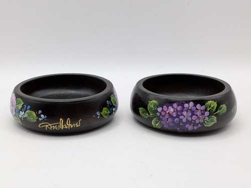 Vintage pair carved black - pair,