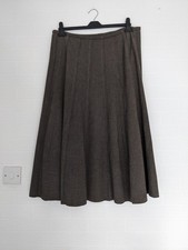 Per Una Brown Panel Skirt Size 14 Midi Autumn Winter