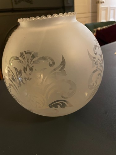 Two ornate glass shades - ornate,