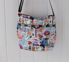 Ladies Light Weight Artist & Pallet Design Crossbody Saddle Bag By Lesportac VGC