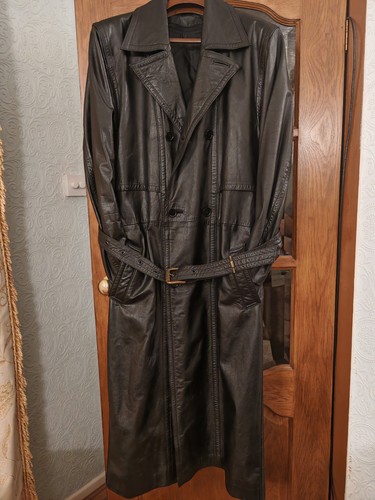 Genuine black leather long - genuine,