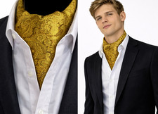 Gold Men's Cravat Ascot Tie