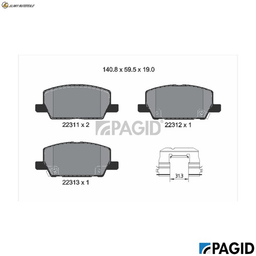 Brake pad set disc brake