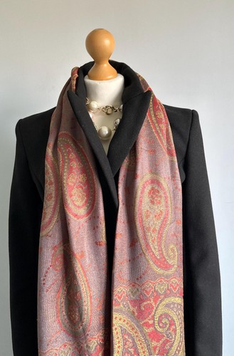 Grey beige red - red, cashmere