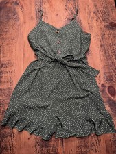 Green White Polka Dot Spotty