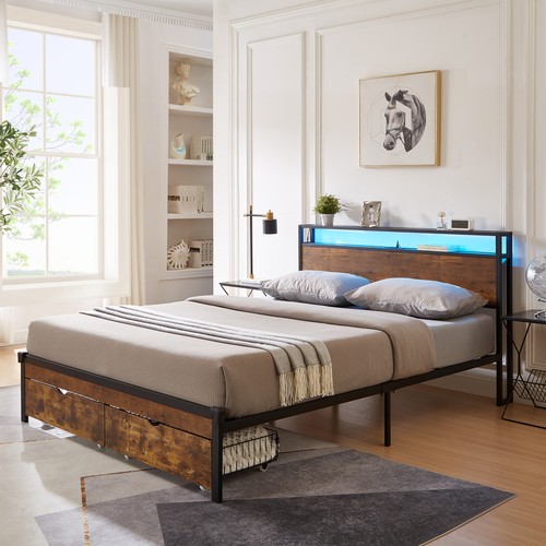Queen metal platform bed - metal, frame
