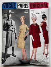 Rare 60s vintage DIOR Vogue Paris Original Paris couture dress coat 1249 36ins