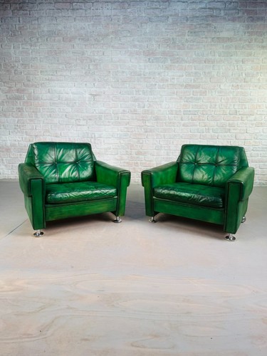Vintage danish green leather - vintage,
