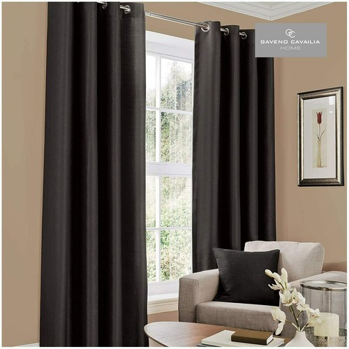 Plain blackout eyelet curtains - blackout,