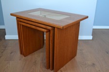 Mid century Teak tiled inlayed nest of table Poul H Poulsen for Gangso Mobler