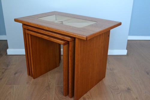 Mid century teak tiled inlayed - tiled,