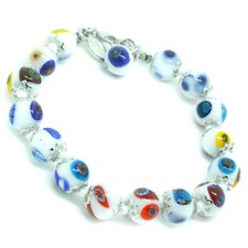 Murano Glass Bracelet White