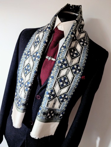 Men vintage geometric blue - men's,