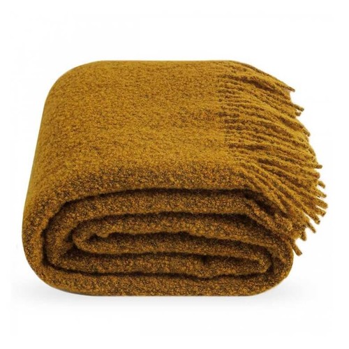 Sheep wool blanket - blanket, mustard