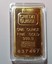 1 OZ GOLD BAR.  CREDIT SUISSE