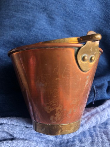 Small copper bucket with - small,