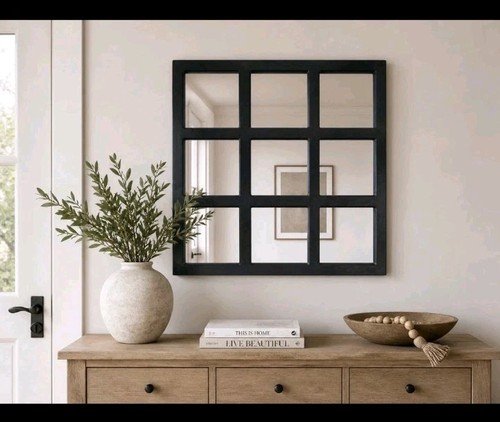 Square rustic panel window - rustic,