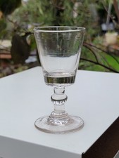 Late Georgian Plain Bowl Wine Dram Glass c1790–1820 Knopped Stem