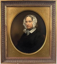 Victorian School : Portrait Of A Woman , Oil On Board , Gilded Frame